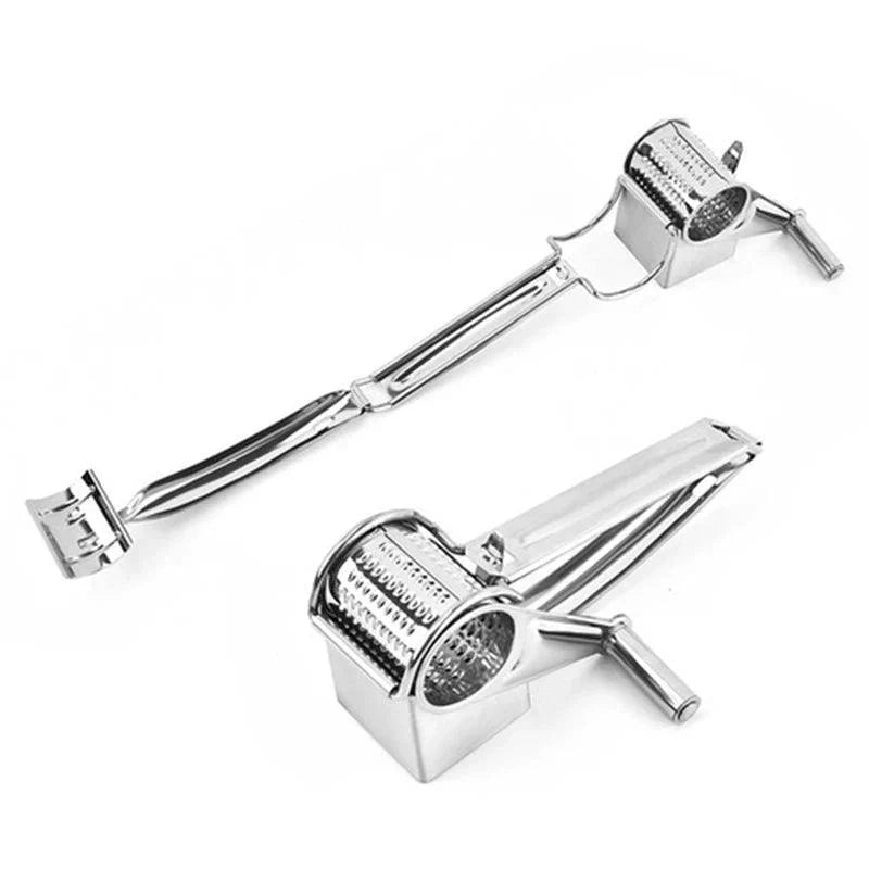 Stainless Steel Rotary Hand Grater with Interchangeable Drums