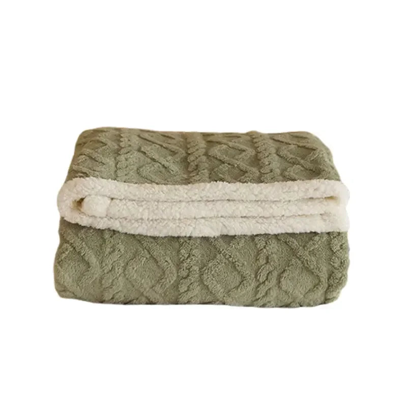 Stylish Thick Lambswool Winter Blanket with an Elegant Accent