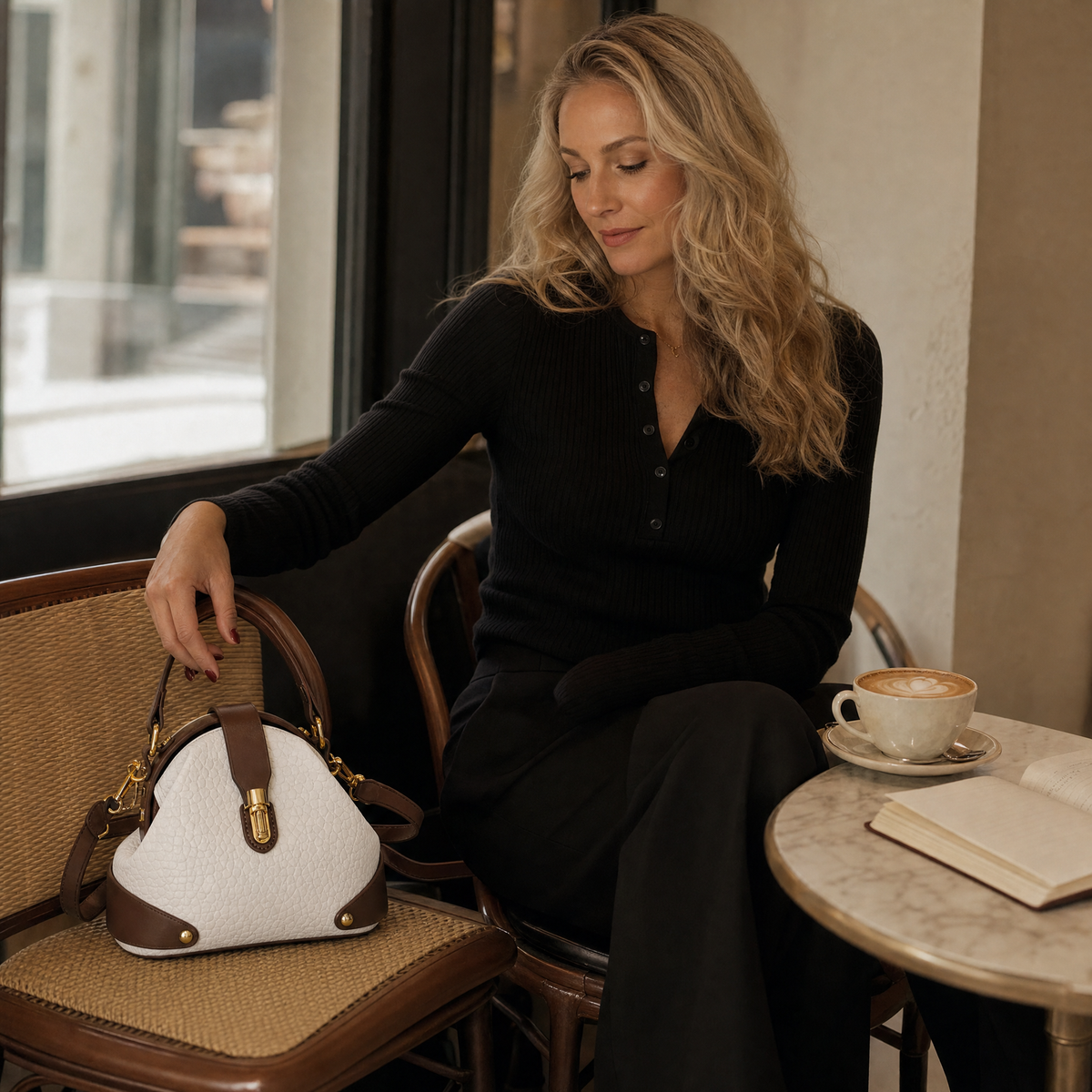 Two-Tone Day-to-Night Handbag