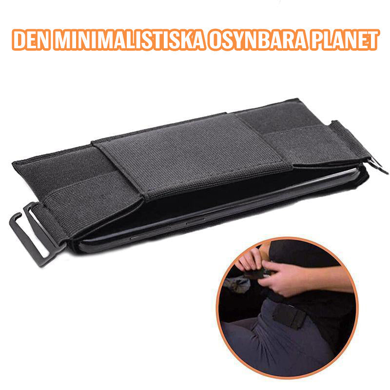 Unisex Hidden Mini Belt Wallet in Black