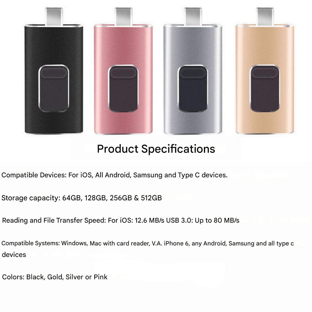 Universal 4-in-1 USB Flash Drive for All Devices
