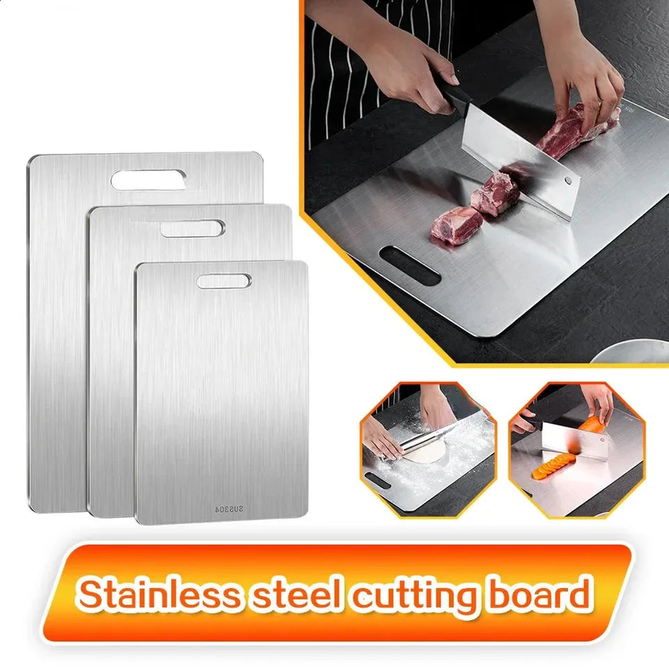 Upgraded Titanium Cutting Board – Durable, Double-Sided, Food-Grade and Safe Cutting Surface for Kitchen and Outdoor