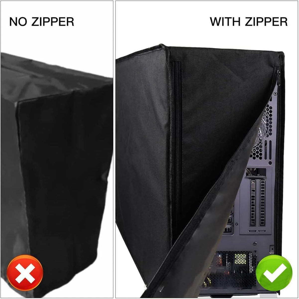 Waterproof Computer Tower Dust Cover with Zippers