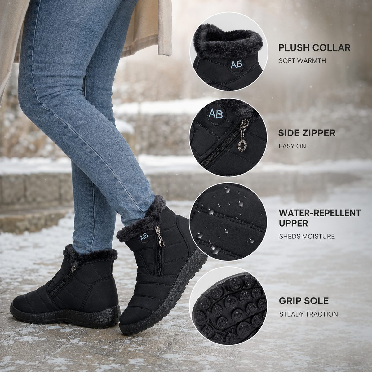 Waterproof Winter Ankle Boots