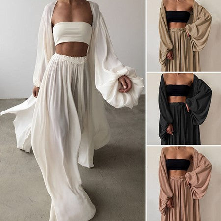 Women's 3-Piece Summer Set: Blazer, Trousers and Top