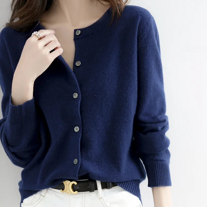 Women's Button-Front Winter Cardigan Sweater
