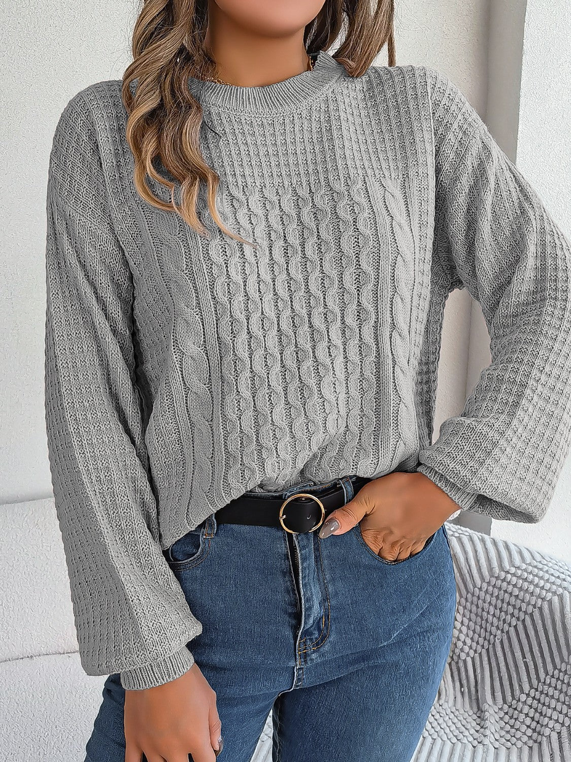 Women's Cable-Knit Pullover Sweater