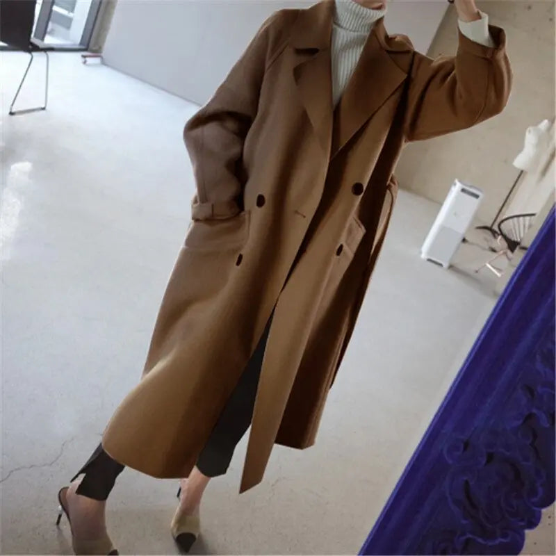 Women's Classic Long Coat with Insulated Lining