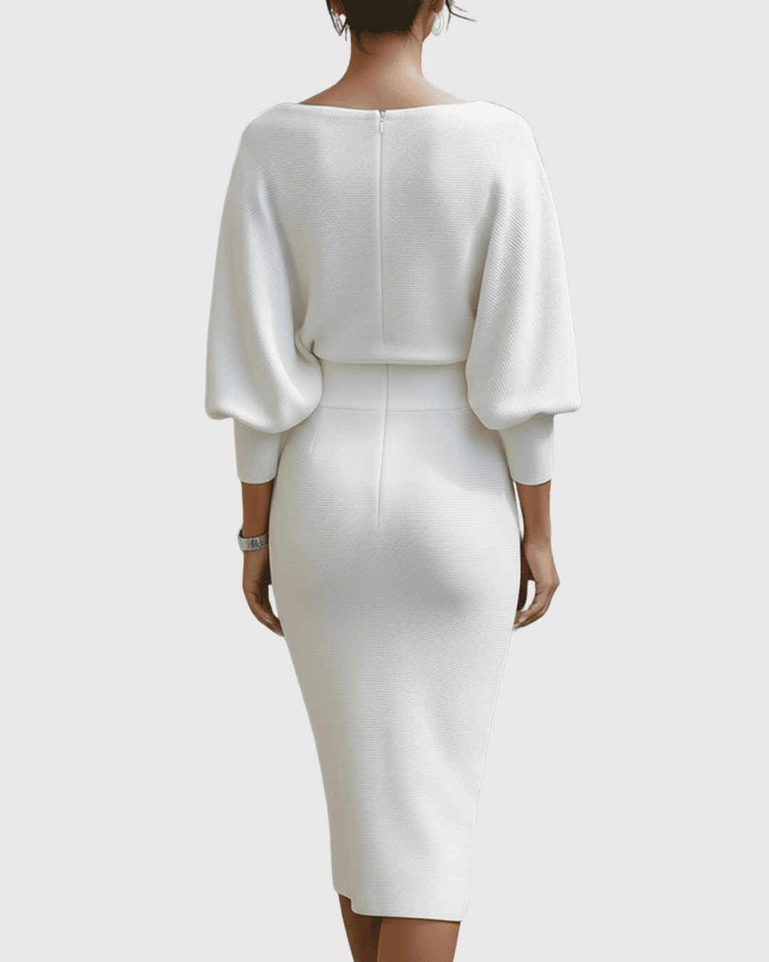 Women's Draped Batwing Midi Dress