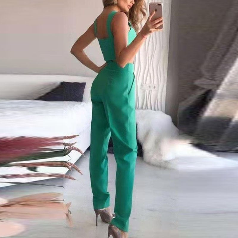 Women's Elegant 3-Piece Blazer Set with Trousers & Top
