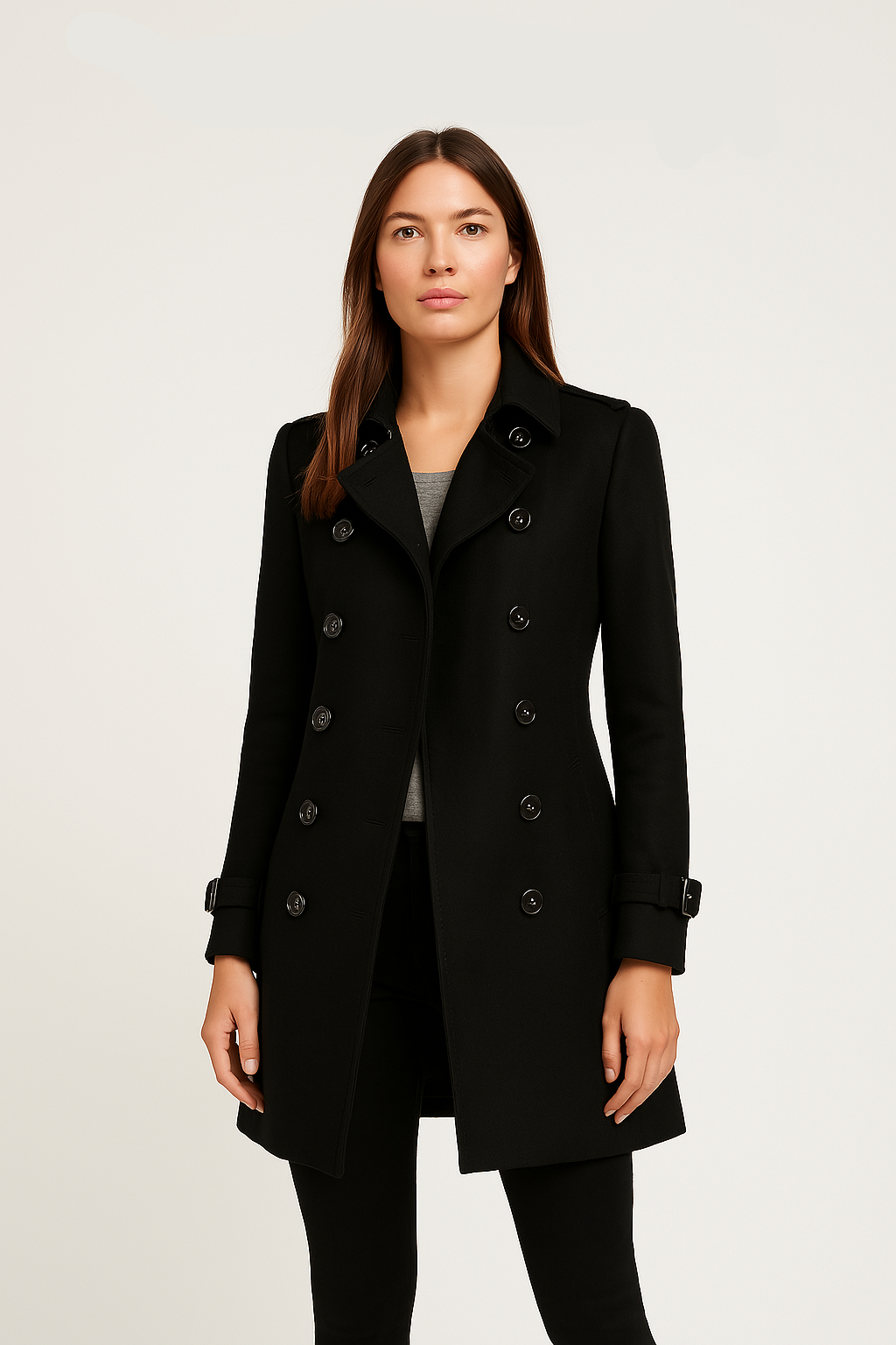 Women's Elegant Double-Breasted Trench Coat
