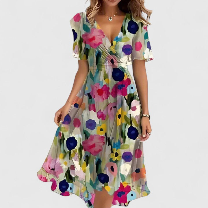 Women's Elegant Floral Short Dress