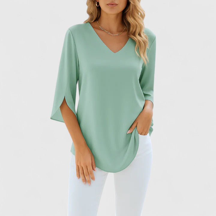 Women's Elegant V-Neck Summer Blouse