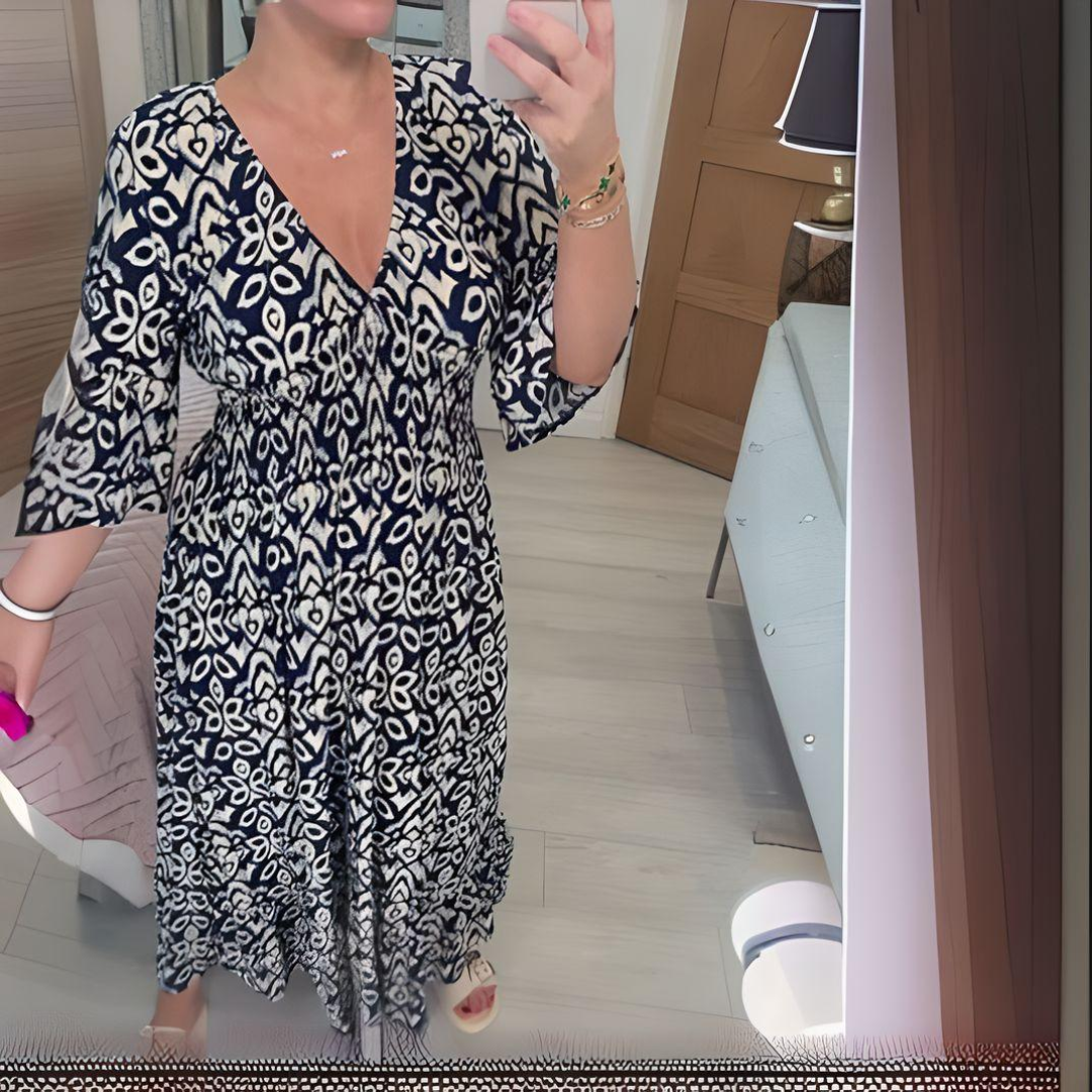 Women's Flared Boho Print Dress