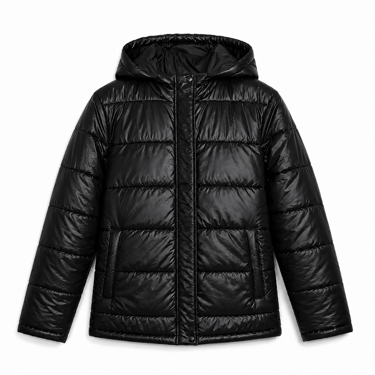 Women's Hooded Quilted Jacket with Pockets