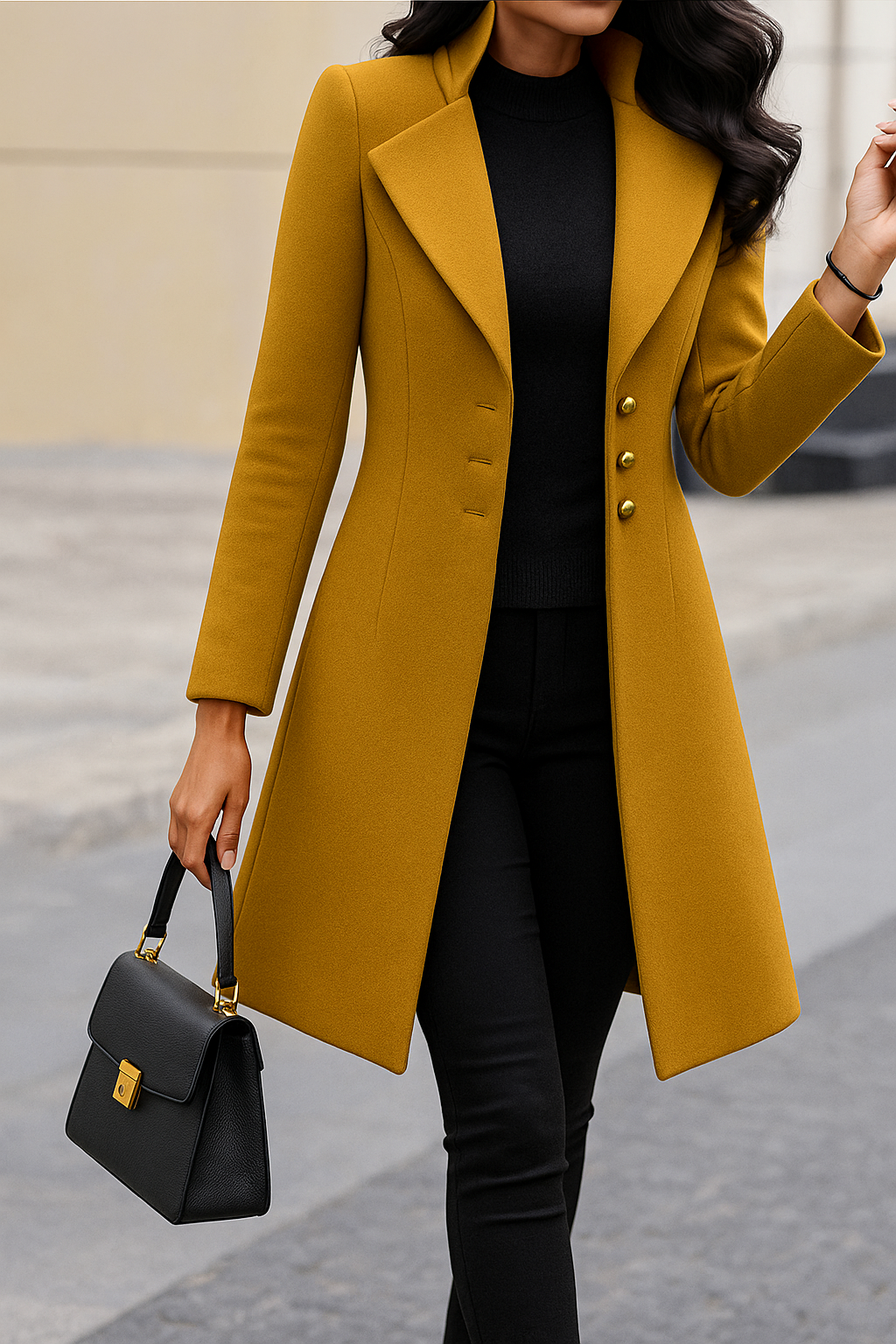 Women's Long 3-Button Coat