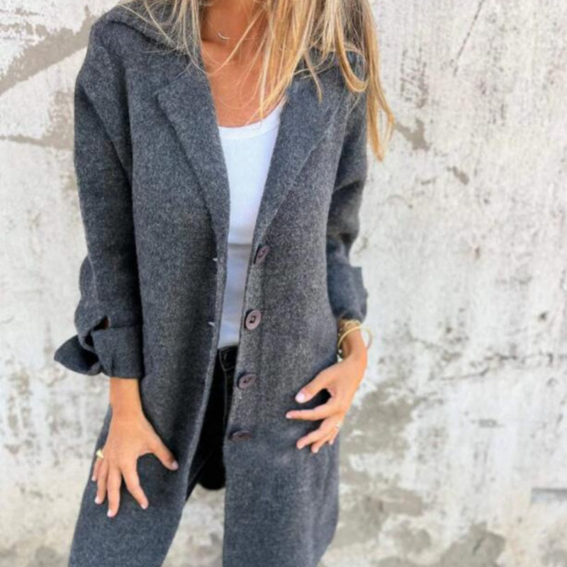 Women's Loose-Fit Lightweight Long-Sleeve Minimalist Coat