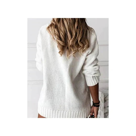 Women's Loose Fit V-Neck Sweater