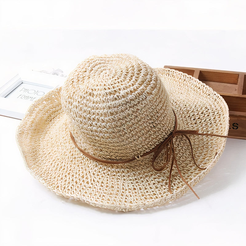 Women's Packable Wide-Brim Fedora Sun Hat