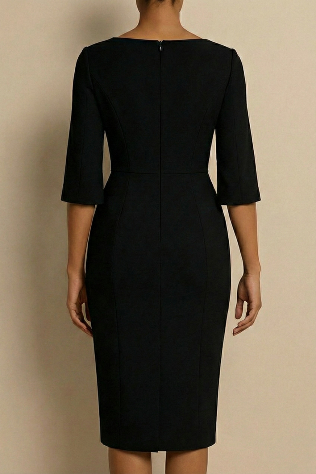 Women's Pearl Trim Bodycon Midi Dress