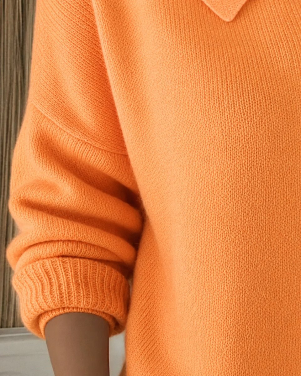Women's Relaxed-Fit Polo Collar Button-Up Cardigan