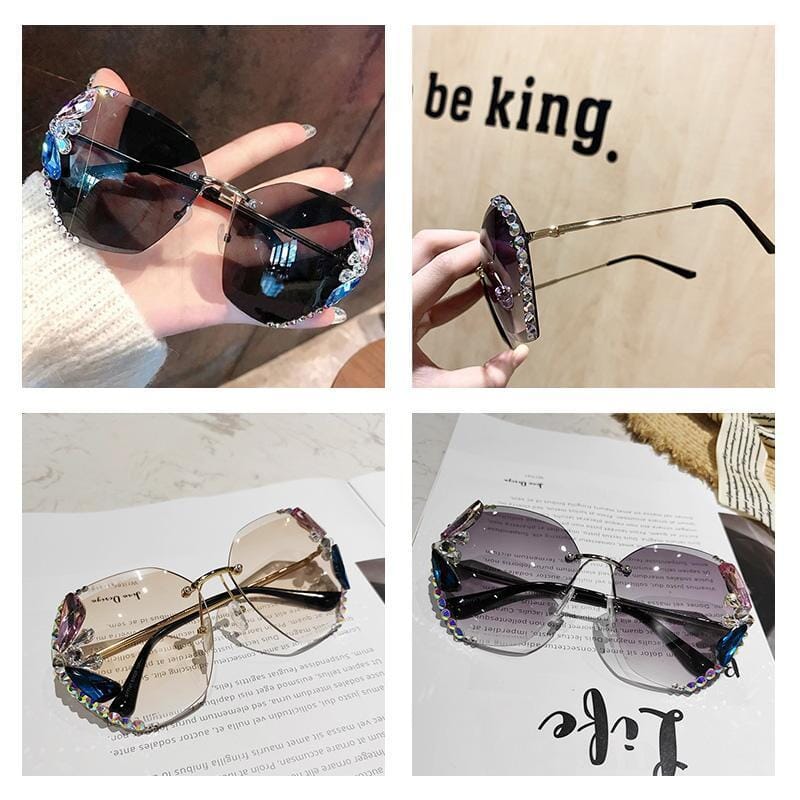 Women's Rimless Vintage Sunglasses