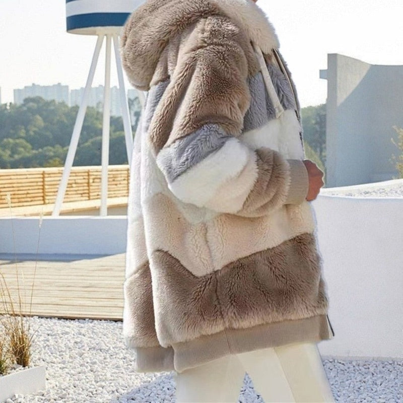 Women's Soft Fluffy Hooded Jacket