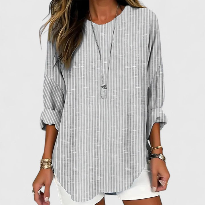 Women's Striped Crew Neck Blouse – Lightweight Summer Top