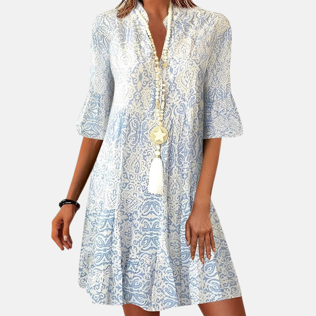 Women's V-Neck A-Line Mini Dress