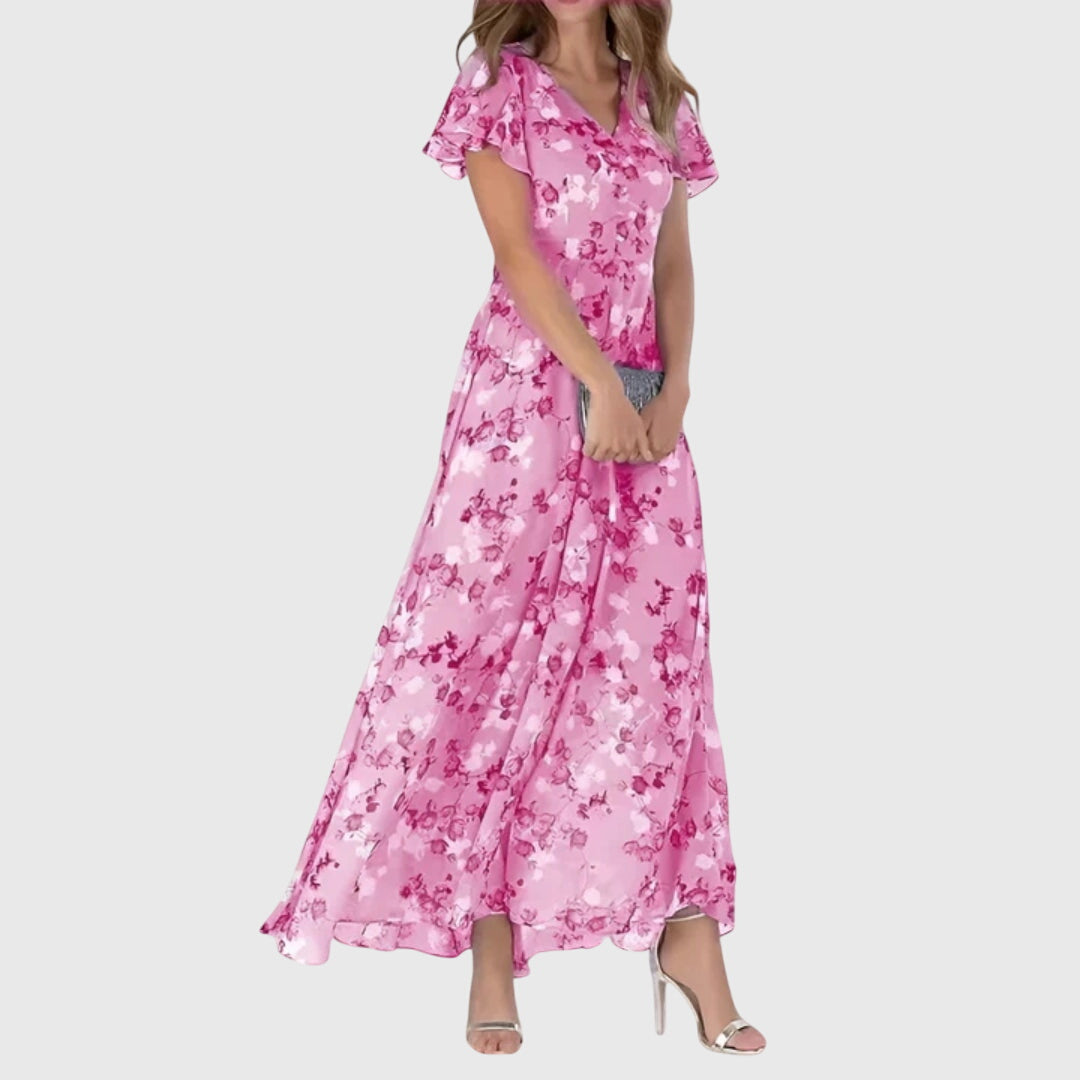 Women's V-Neck Floral Maxi Dress