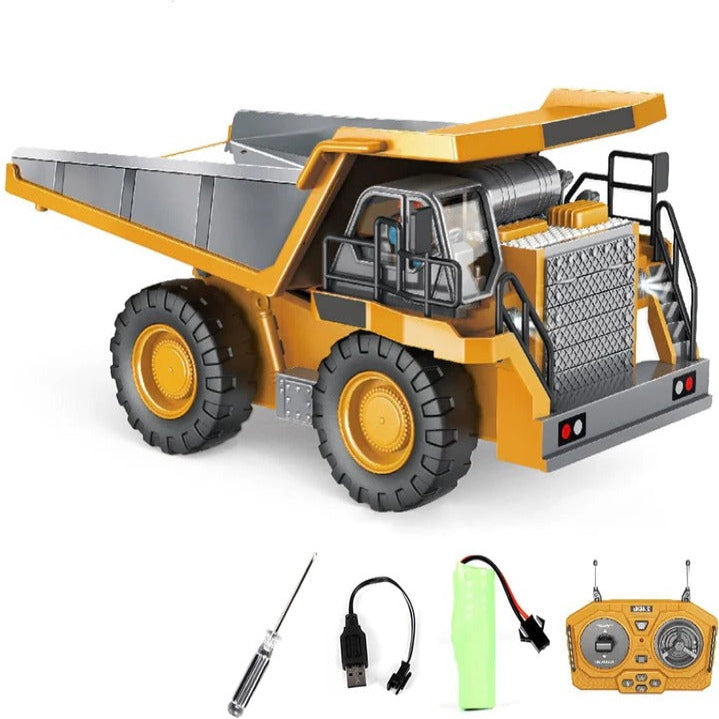 1:20 Scale All-Terrain Remote Control Excavator Toy with Metal Attachments