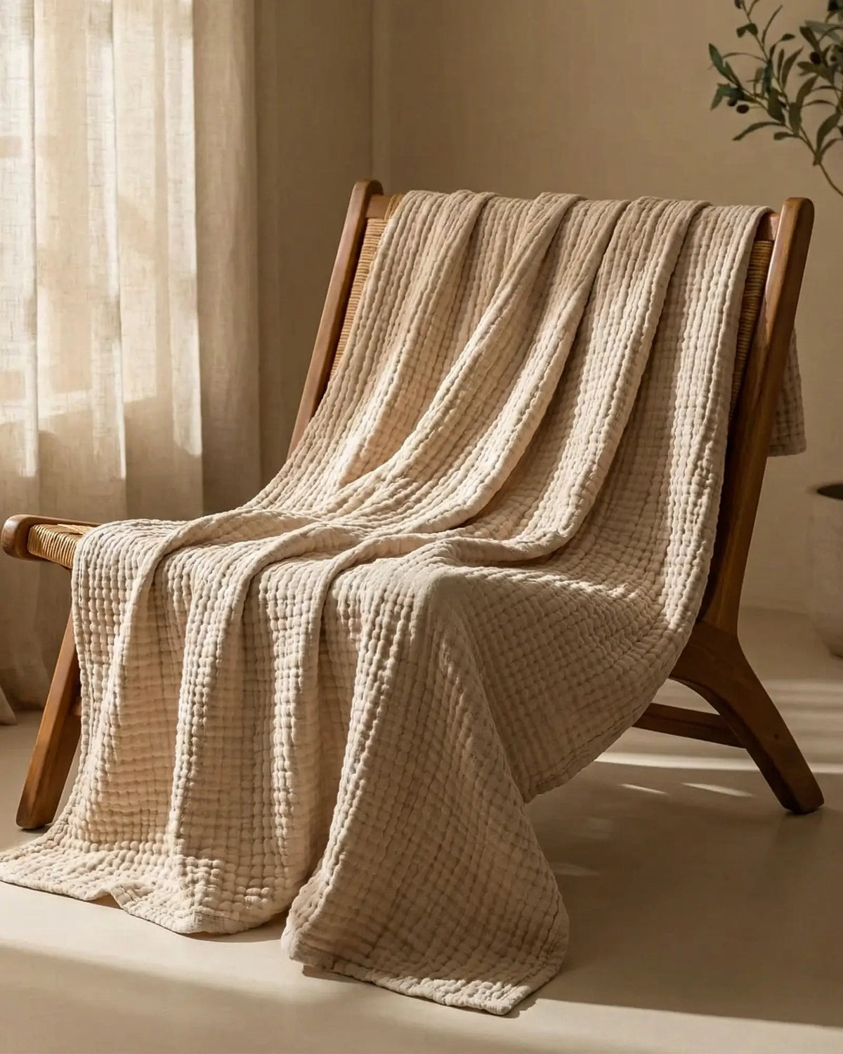 100% Cotton Muslin Blanket with All-Season Comfort – Breathable and Lightweight, Various Sizes and Colors