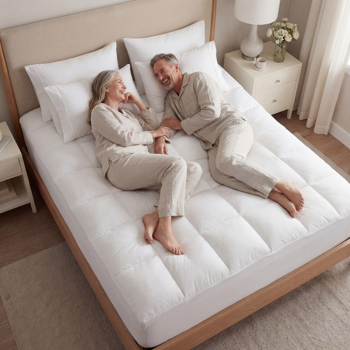 1000GSM Soft Mattress Topper - Breathable Cooling Comfort Layer