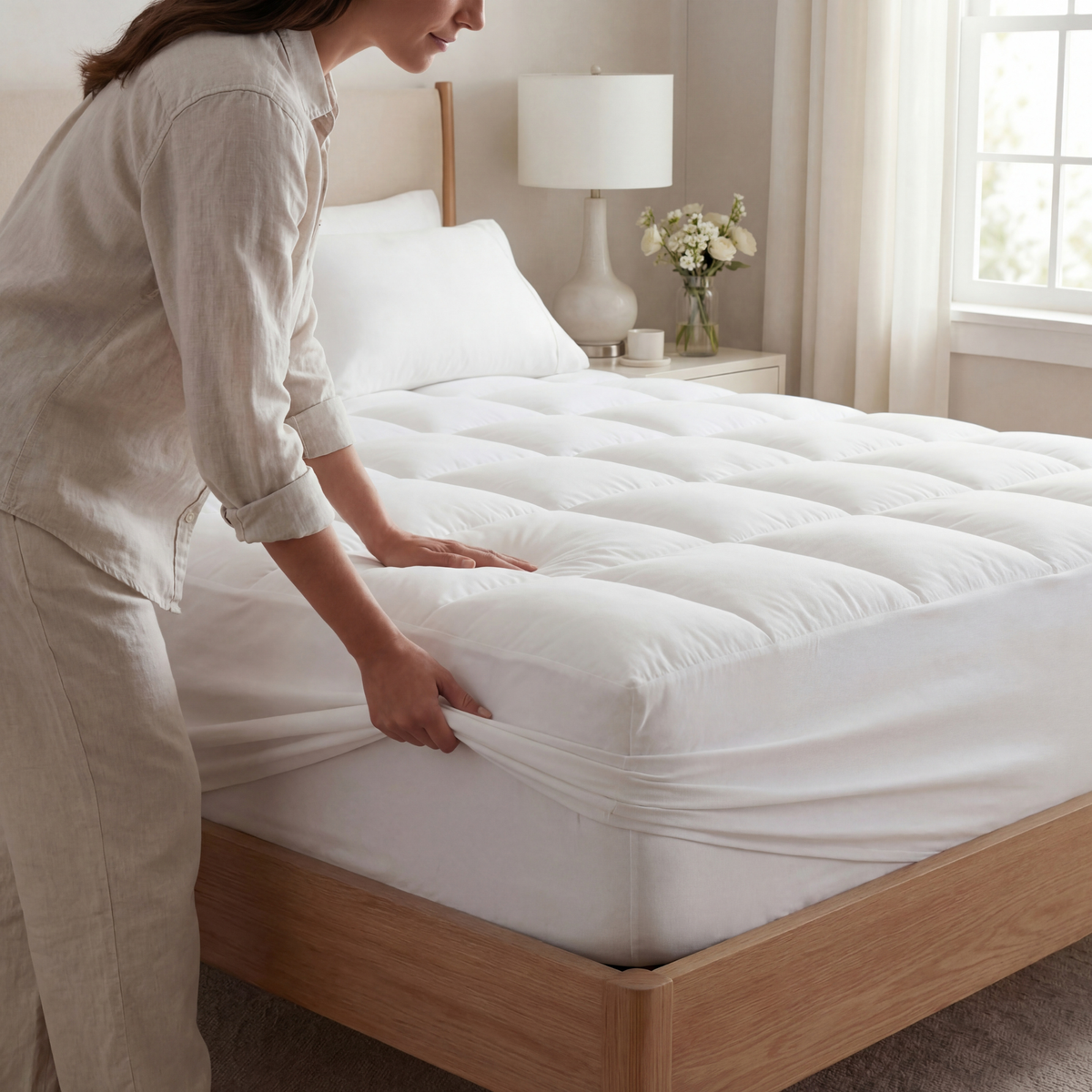 1000GSM Soft Mattress Topper - Breathable Cooling Comfort Layer