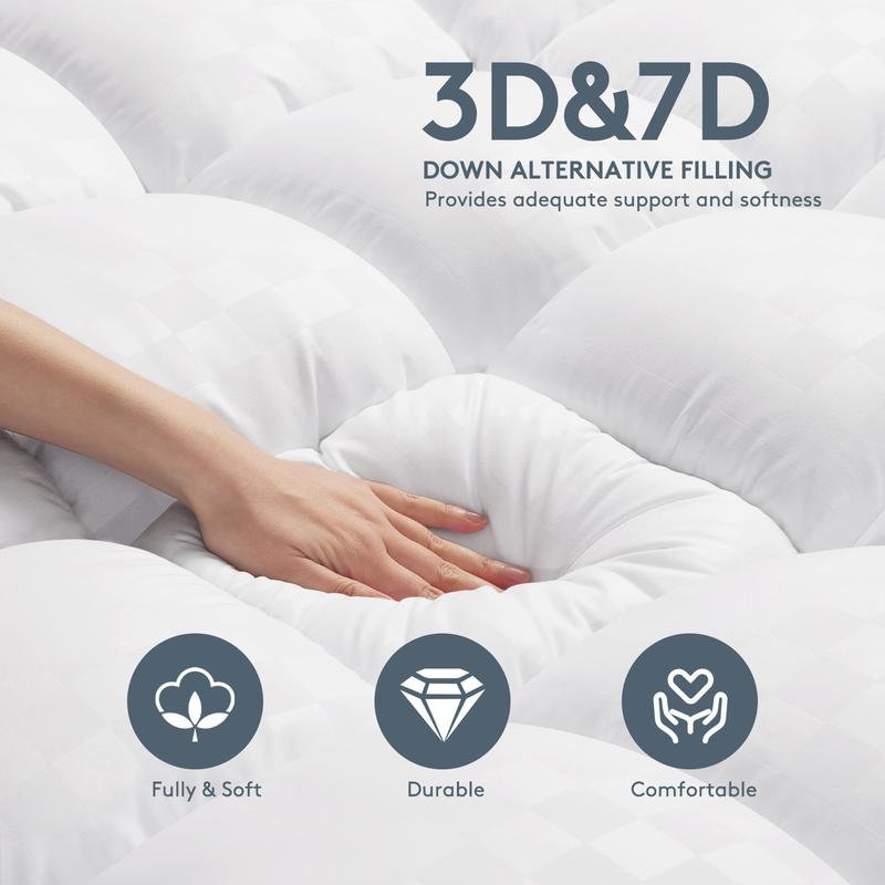 1000GSM Soft Mattress Topper - Breathable Cooling Comfort Layer