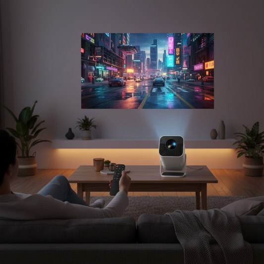 1080p Wireless Mini Projector – Portable LCD Display, 4K Input Compatible