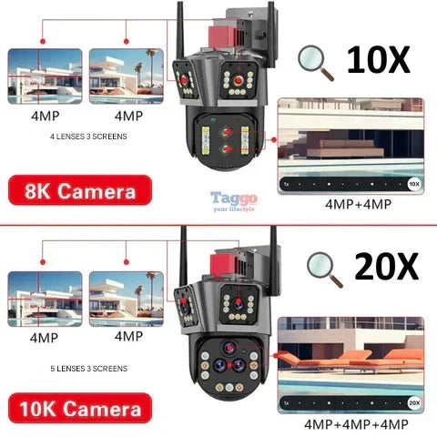 10K WiFi Security Camera with 20MP and 20x Zoom
