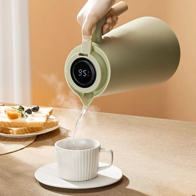 1L Double-Walled Stainless Steel Thermal Carafe with Digital Display