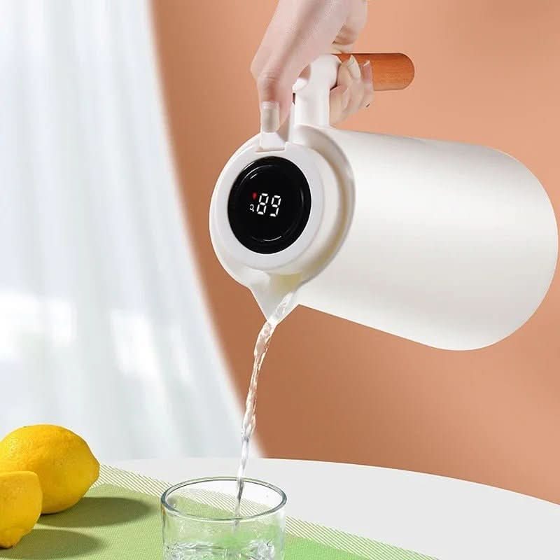 1L Double-Walled Stainless Steel Thermal Carafe with Digital Display