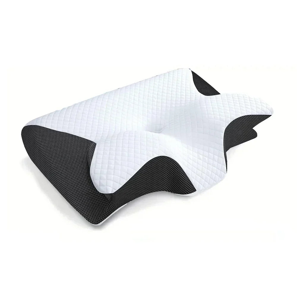 2-in-1 Memory Foam Neck Support Pillow with Ergonomically Contoured Profile