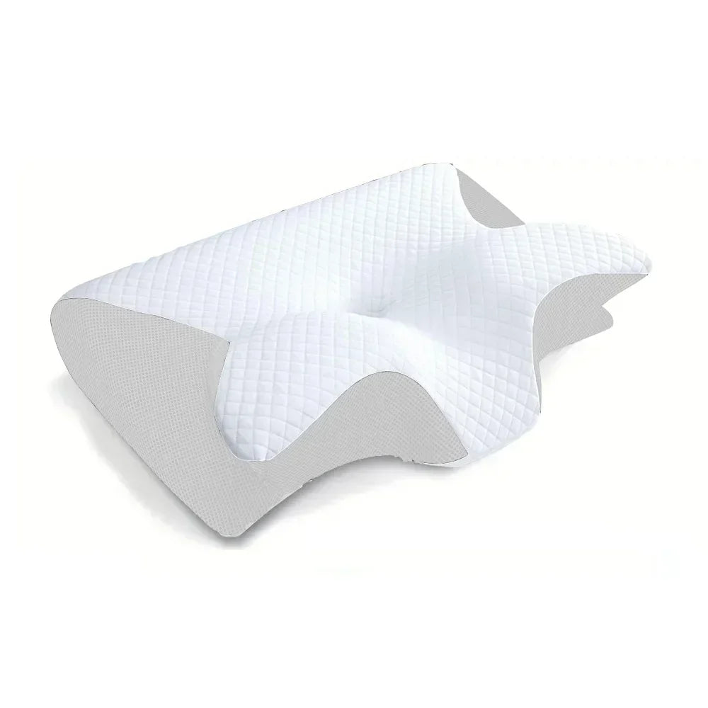 2-in-1 Memory Foam Neck Support Pillow with Ergonomically Contoured Profile