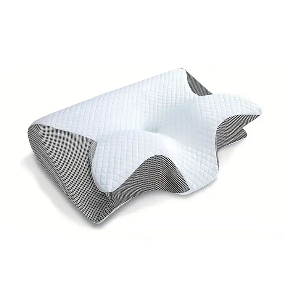 2-in-1 Memory Foam Neck Support Pillow with Ergonomically Contoured Profile