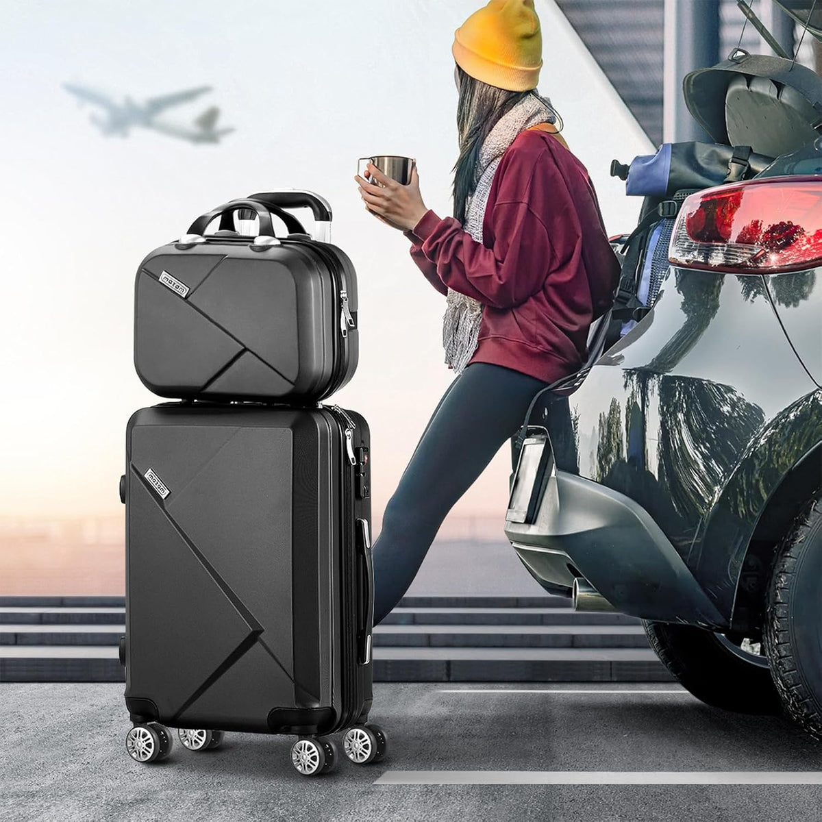 2-Piece Hard Shell Luggage Set with TSA Lock and 360° Spinner Wheels
