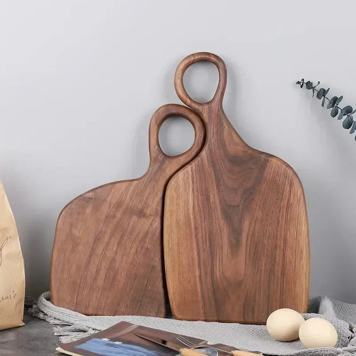 2-Piece Walnut Wood Cutting and Serving Board Set