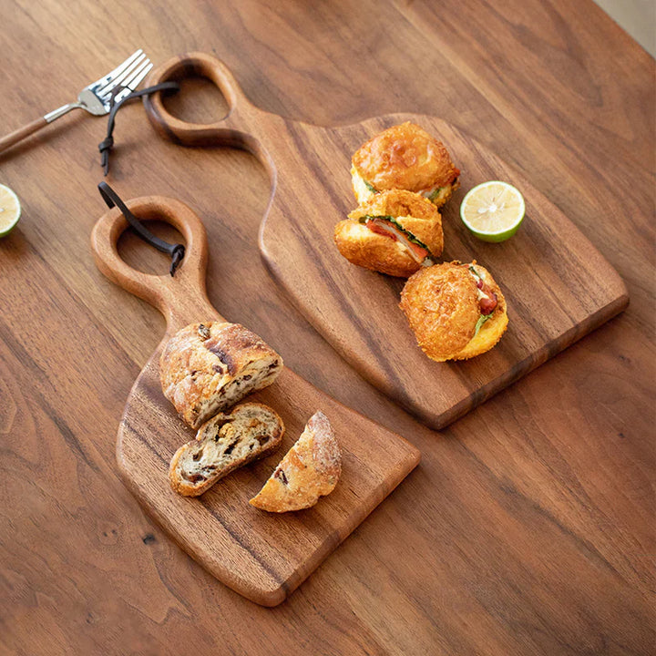 2-Piece Walnut Wood Cutting and Serving Board Set