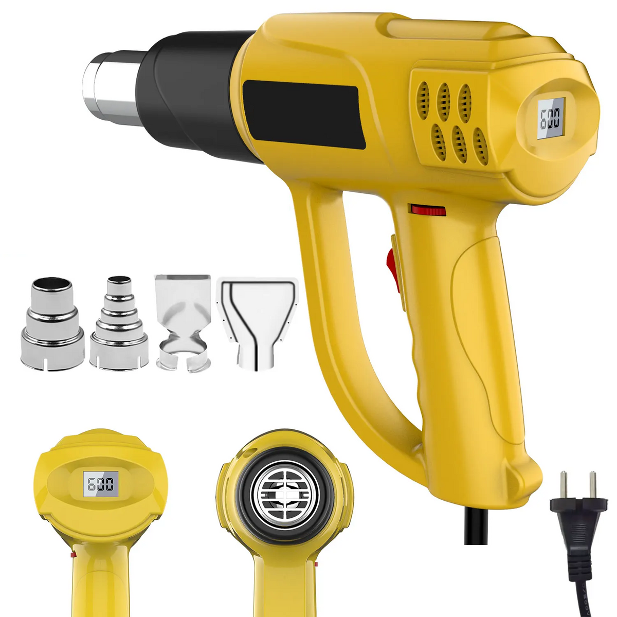 2000W Industrial Electric Heat Gun with Digital LCD Display and Adjustable Temperature