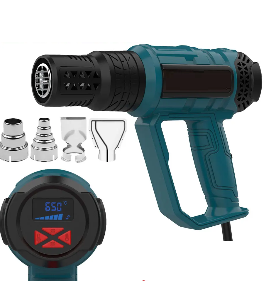 2000W Industrial Electric Heat Gun with Digital LCD Display and Adjustable Temperature