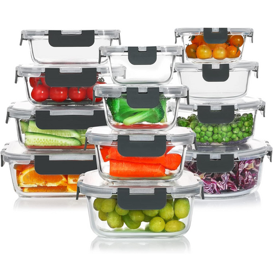 24-Piece Airtight Glass Food Storage Set