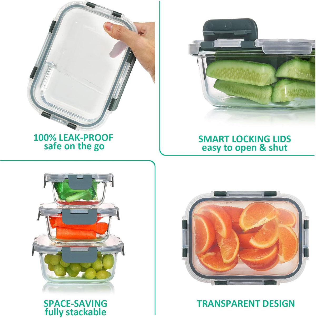 24-Piece Airtight Glass Food Storage Set