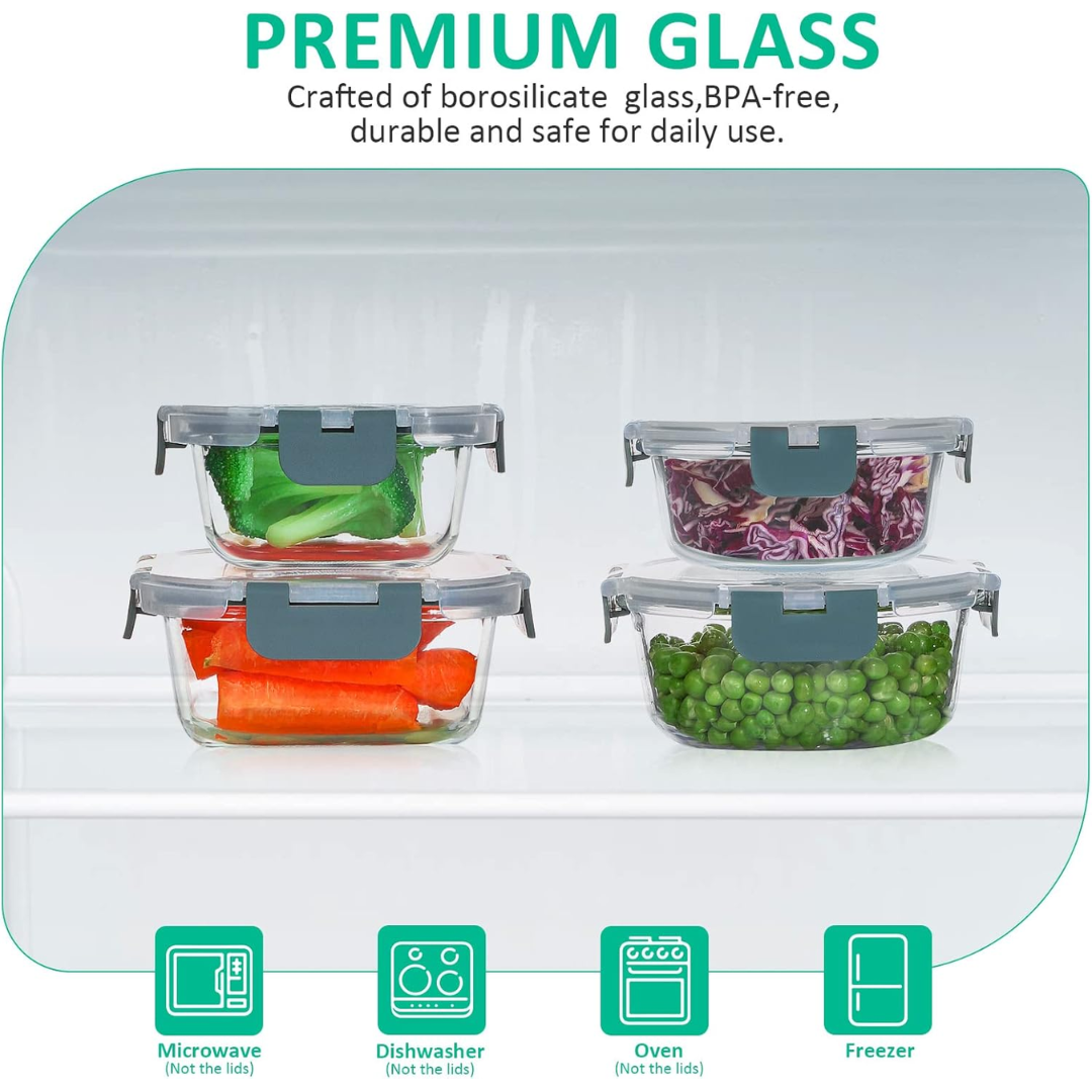 24-Piece Airtight Glass Food Storage Set